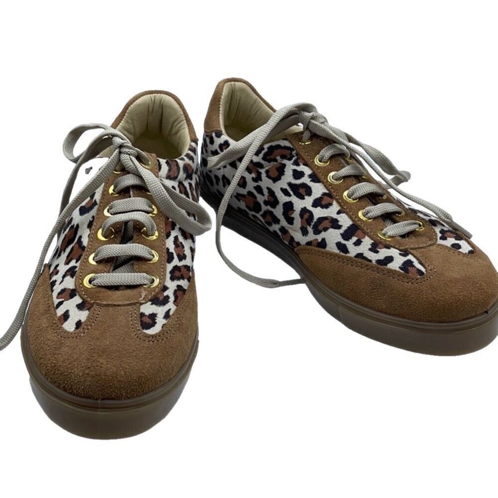 NWT Andre’ size 7 made in Italy suede animal print sneakers.